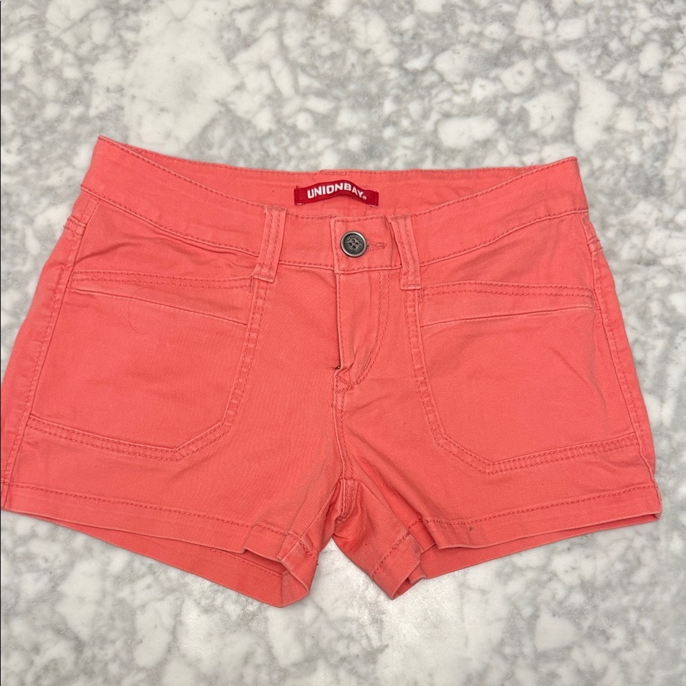 UNIONBAY Women's Vibrant Coral Jean Shorts